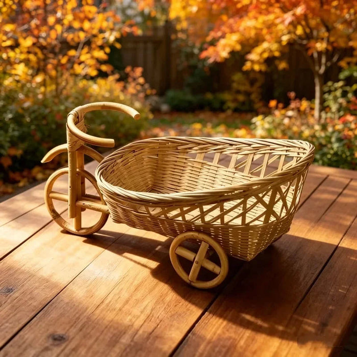 Bamboo Tricycle Decorative Basket