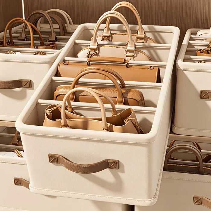 Closet Handbag Organizer Box with Removable Dividers