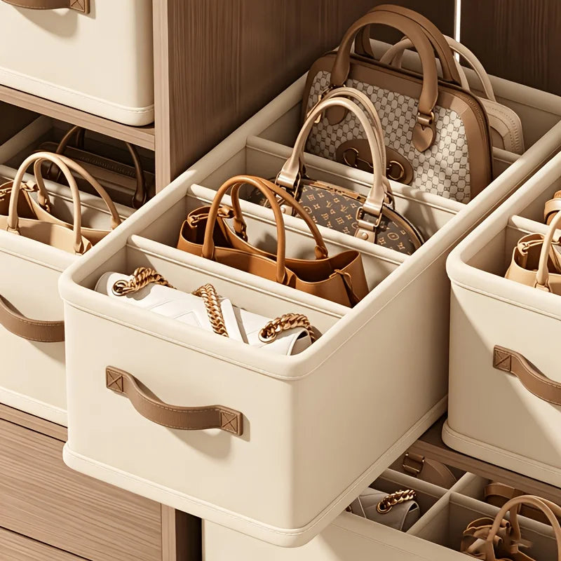 Closet Handbag Organizer Box with Removable Dividers — Dulune