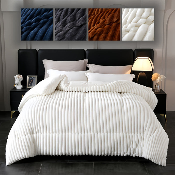 Faux Rabbit Fur Plush Winter Comforter