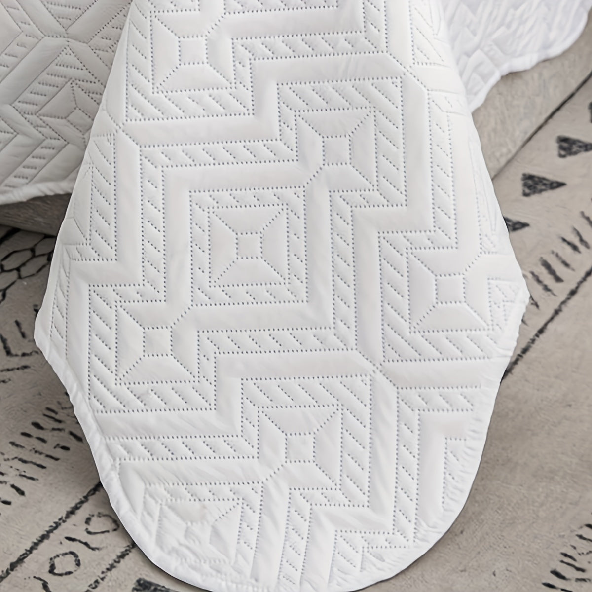 Herringbone Ruffled Microfiber Bedspread — Dulune