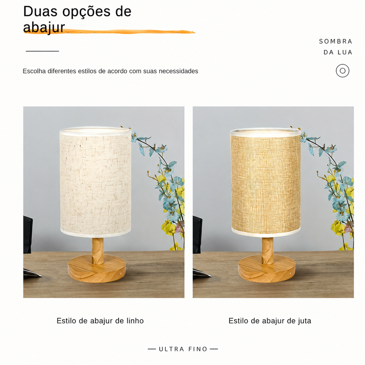 Nordic USB Night Light Lamp with Linen Shade — Dulune