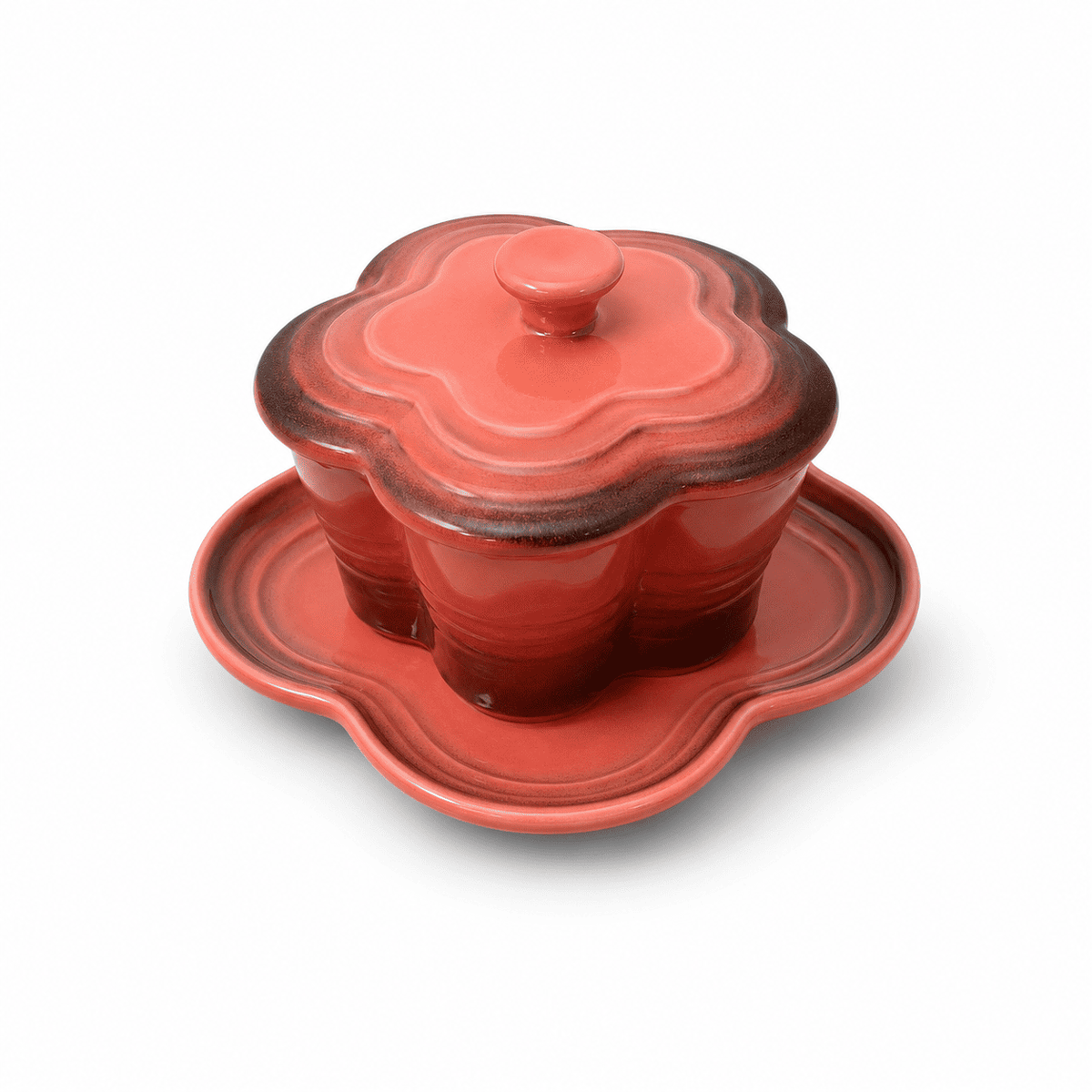 Plum Blossom Ceramic Bowl with Lid — Dulune