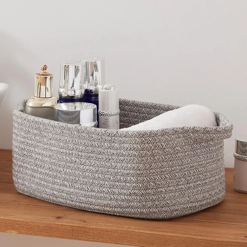 Soft Cotton Rope Rectangular Storage Basket — Dulune