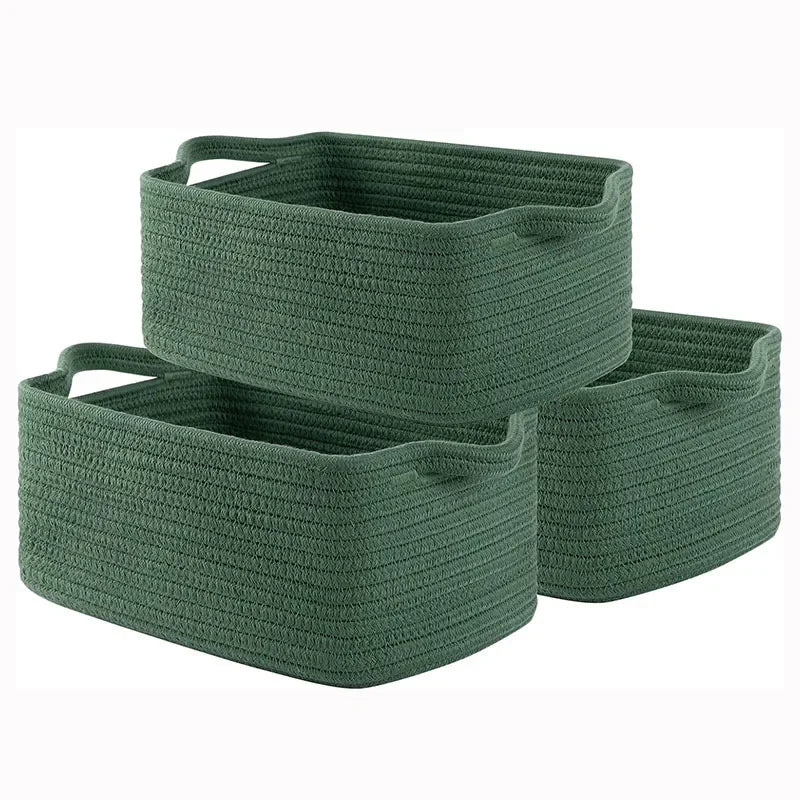 Soft Cotton Rope Rectangular Storage Basket — Dulune