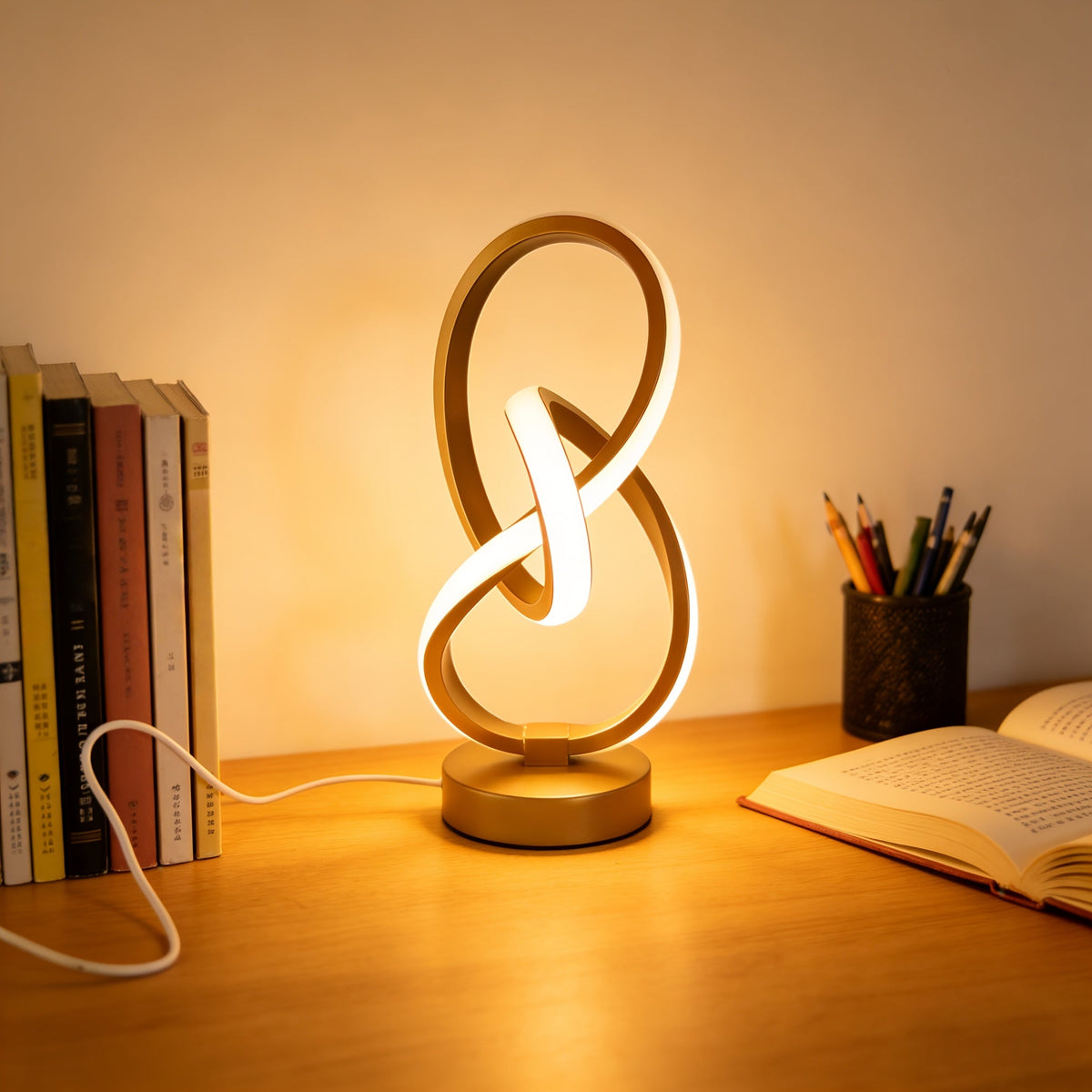 Spiral Metal Table Lamp — Dulune