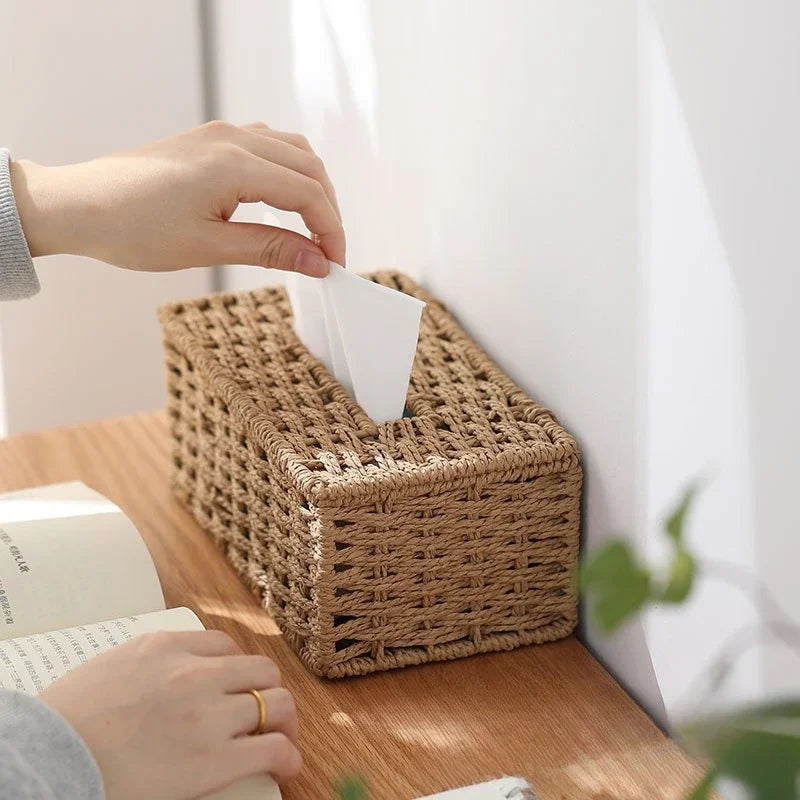 Woven Fiber Tissue Box Cover — Dulune
