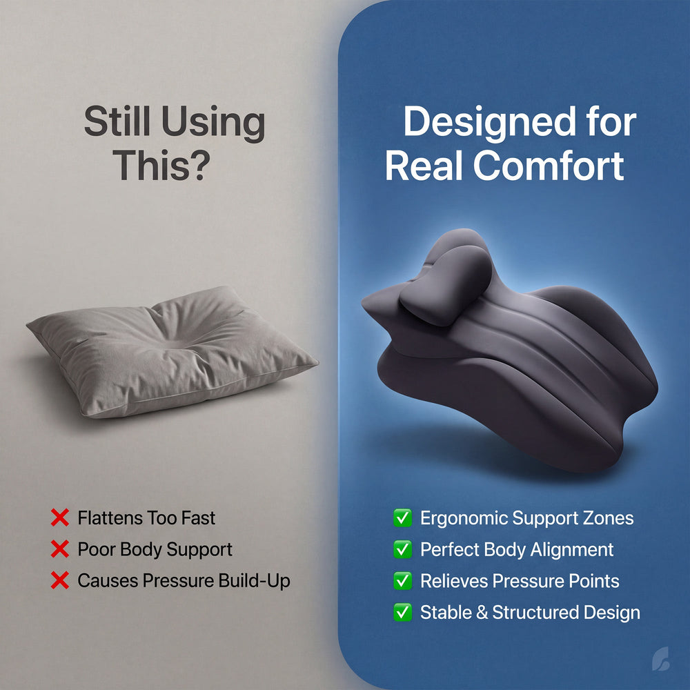 A folded pillow versus a shaped support pillow