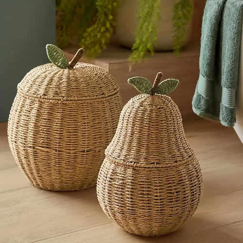 Apple and Pear Shaped Storage Basket with Lid — Dulune