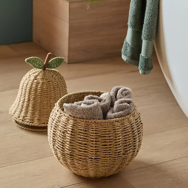 Apple and Pear Shaped Storage Basket with Lid — Dulune