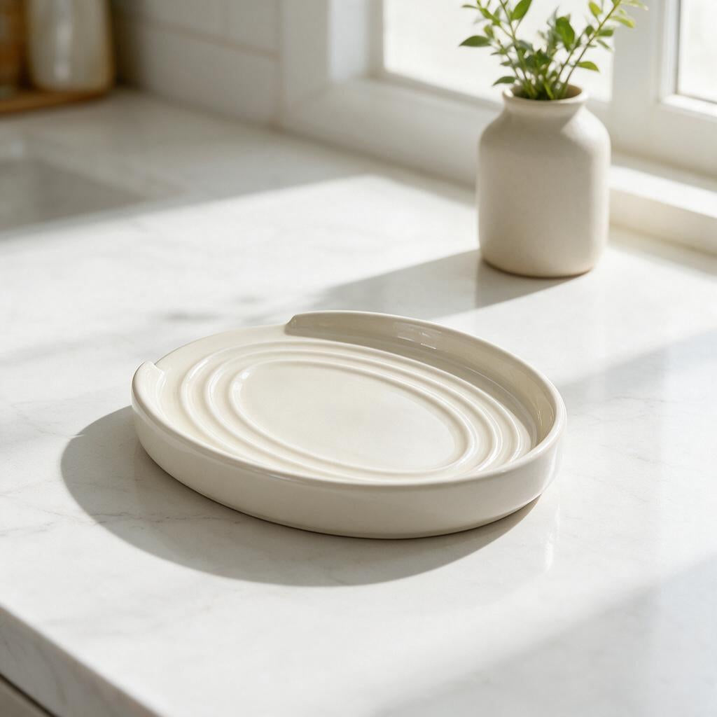 Ceramic Lid and Spoon Rest for Kitchen Counter — Dulune