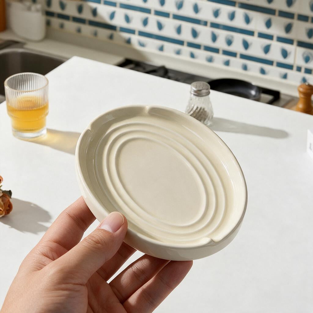 Ceramic Lid and Spoon Rest for Kitchen Counter — Dulune