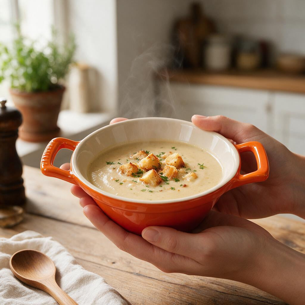 Ceramic Soup Bowl with Two Handles — Dulune