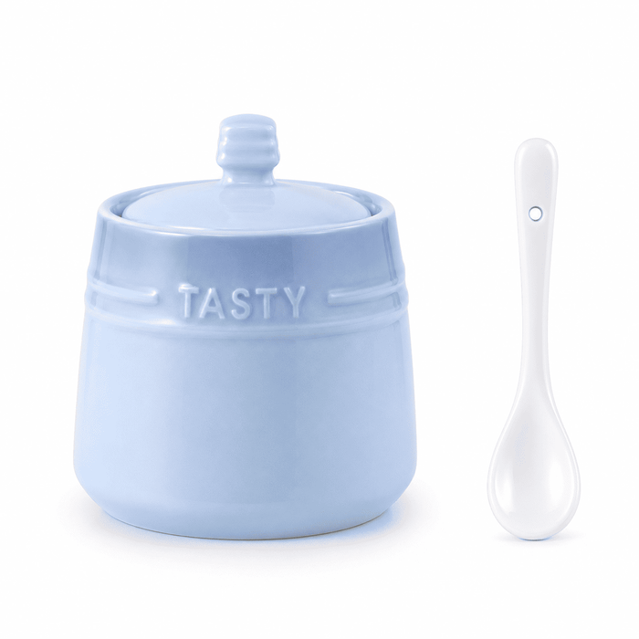 Ceramic Sugar Jar with Spoon