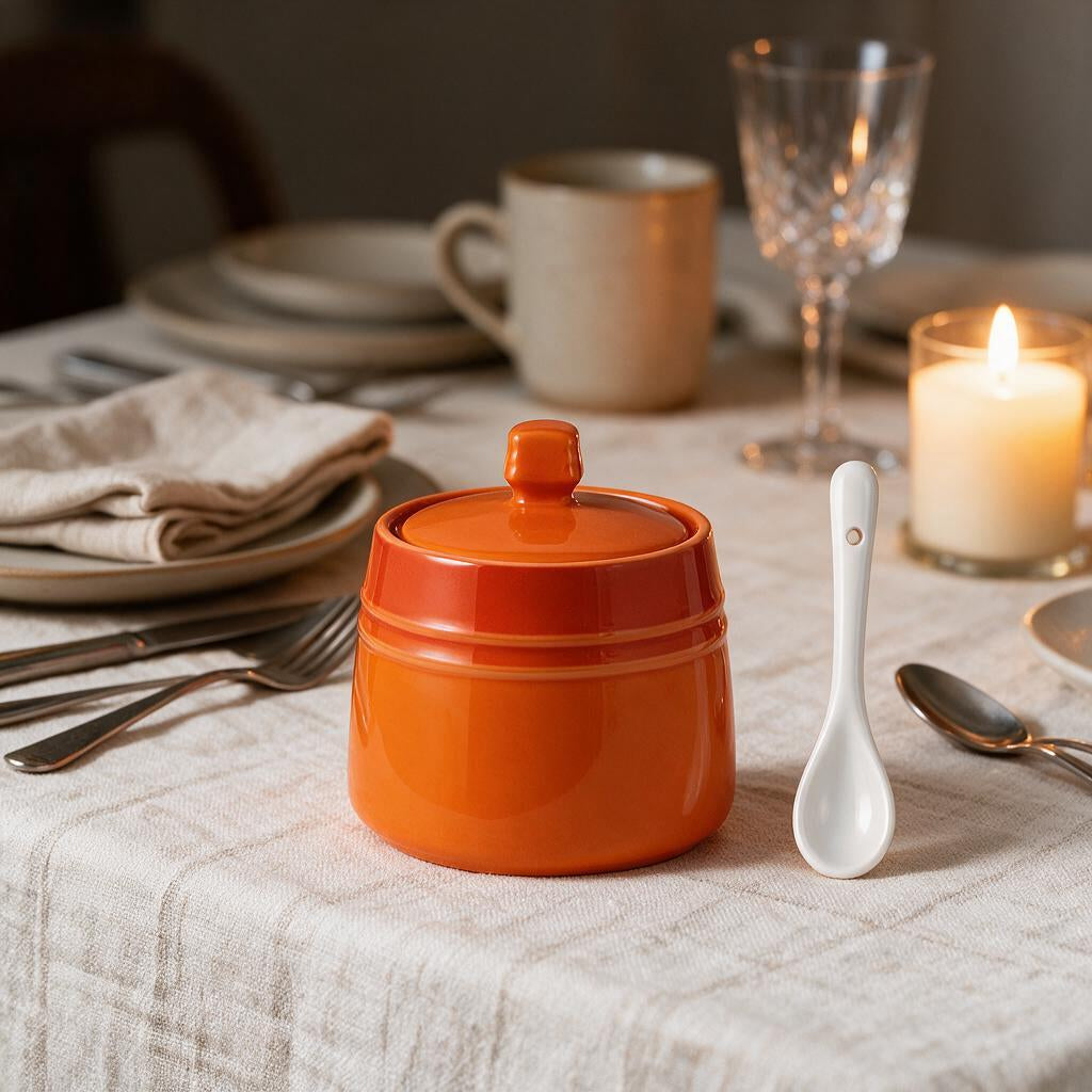 Ceramic Sugar Jar with Spoon — Dulune