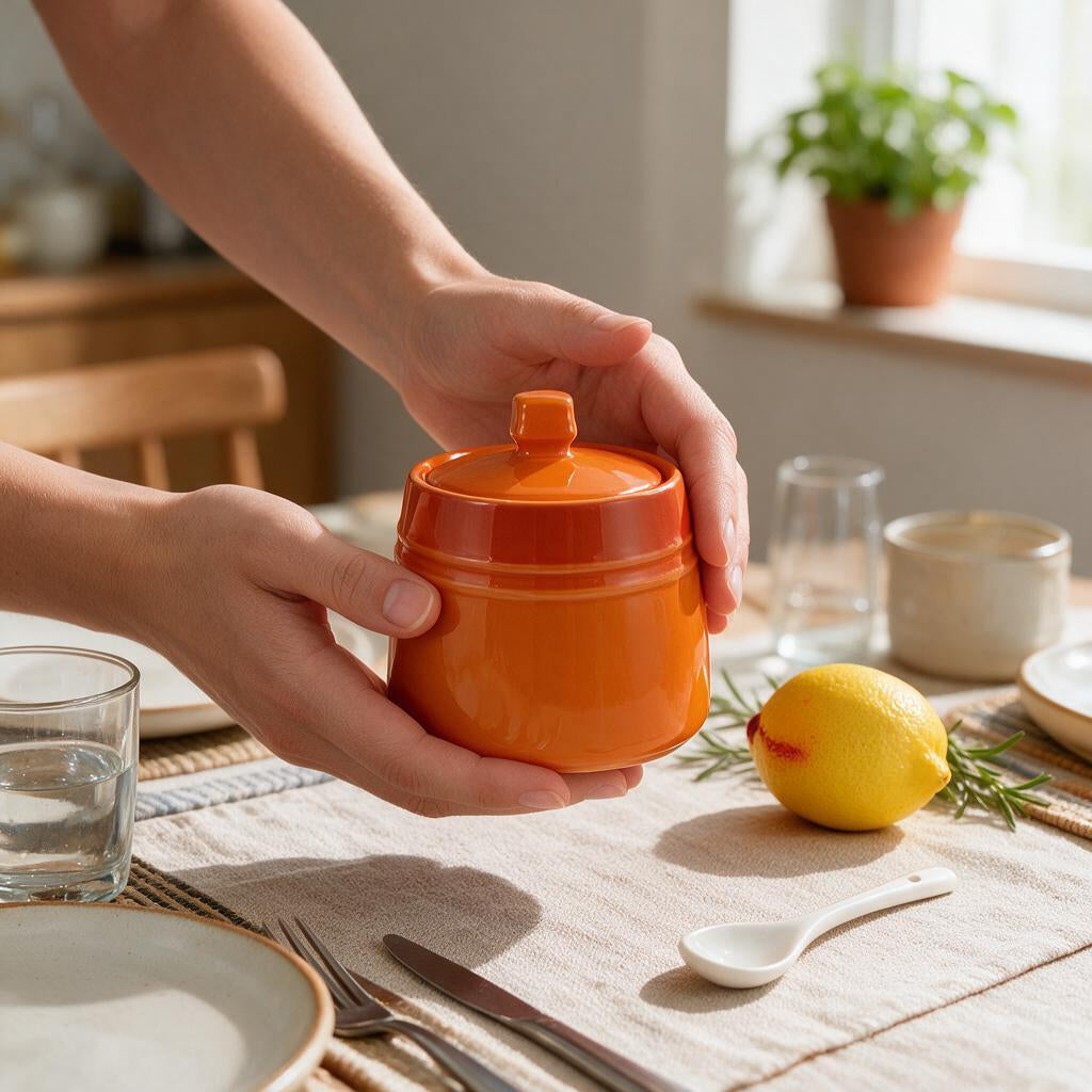 Ceramic Sugar Jar with Spoon — Dulune