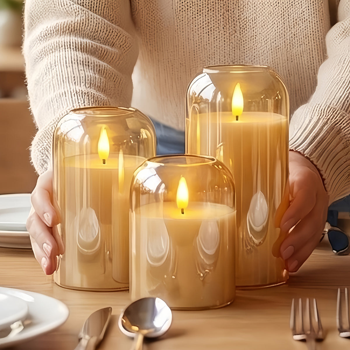 Gold Flameless LED Candles, Set of 3 — Dulune