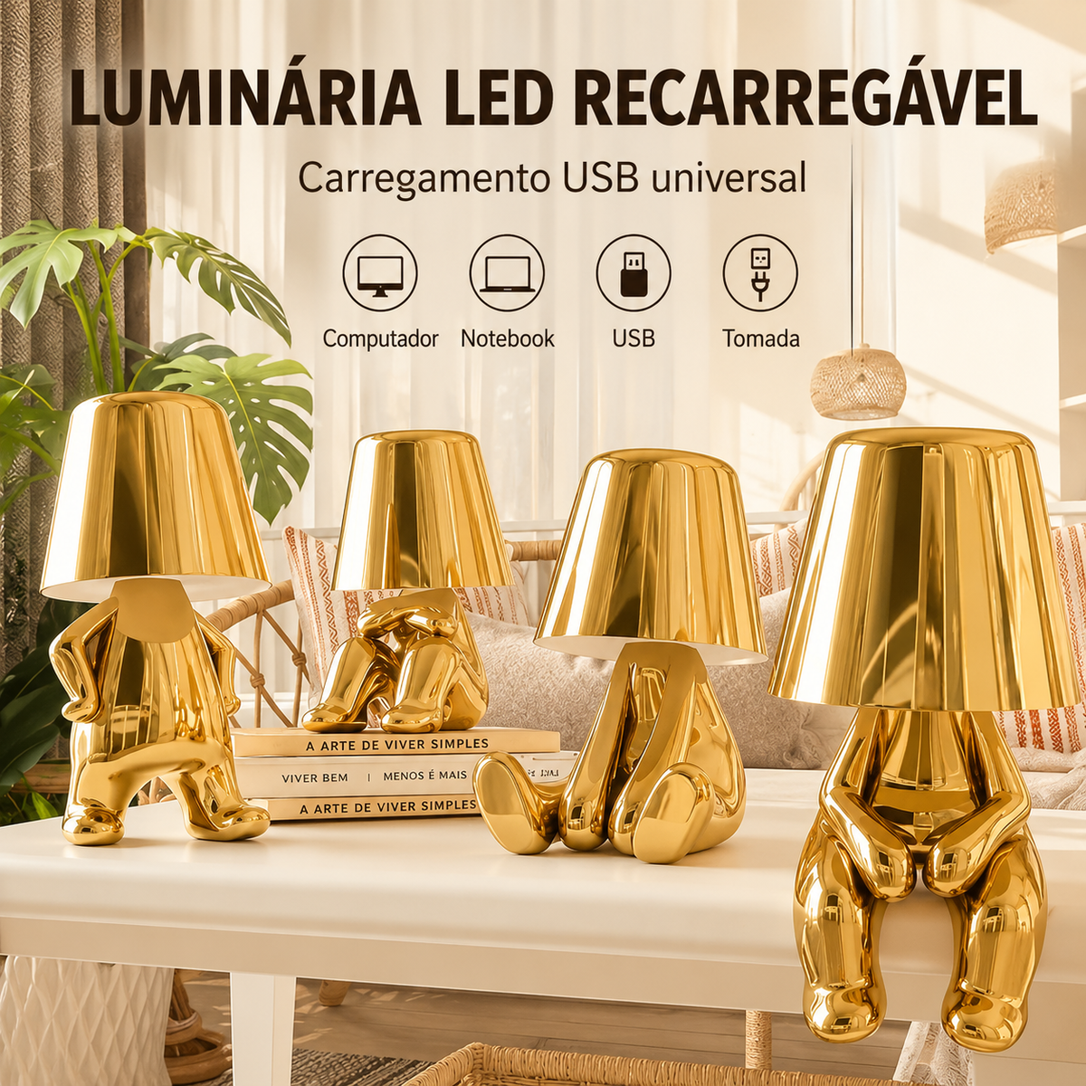 Gold Thinker LED Table Lamp — Dulune