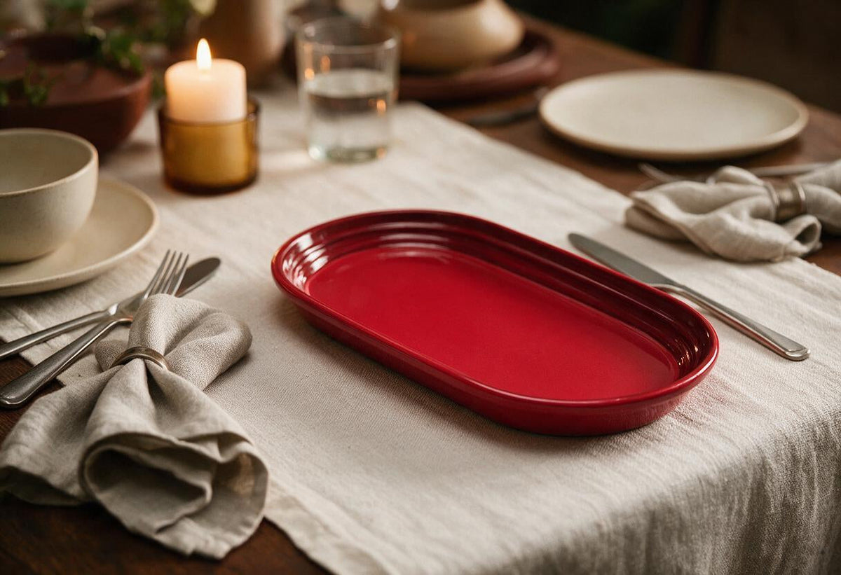 Handmade Ceramic Oval Serving Platter — Dulune