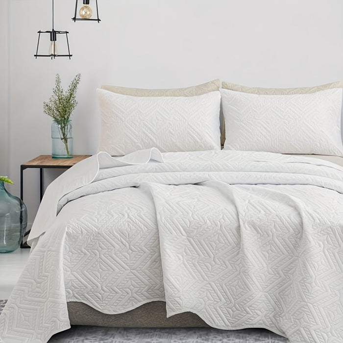 Herringbone Ruffled Microfiber Bedspread