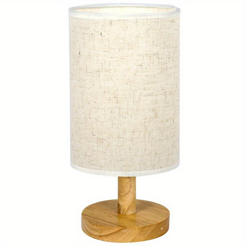 Nordic USB Night Light Lamp with Linen Shade — Dulune