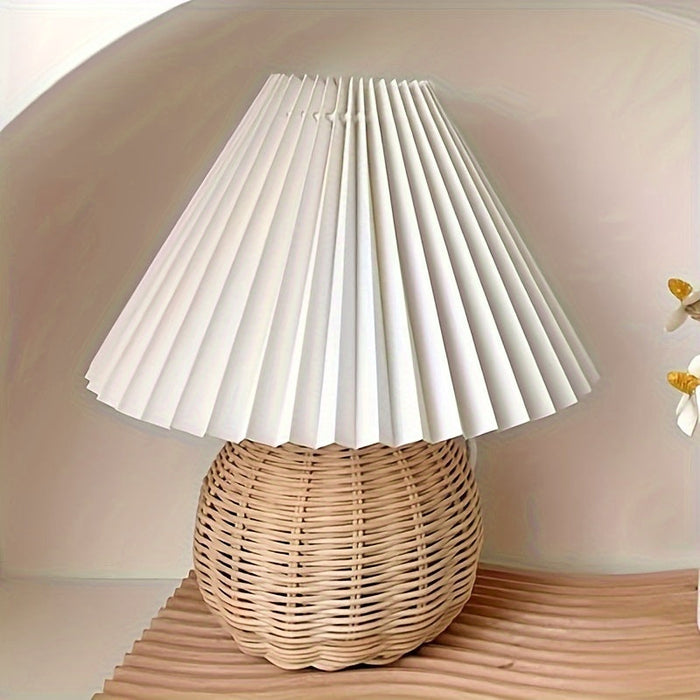 Pleated Shade Table Lamp with Metal Base