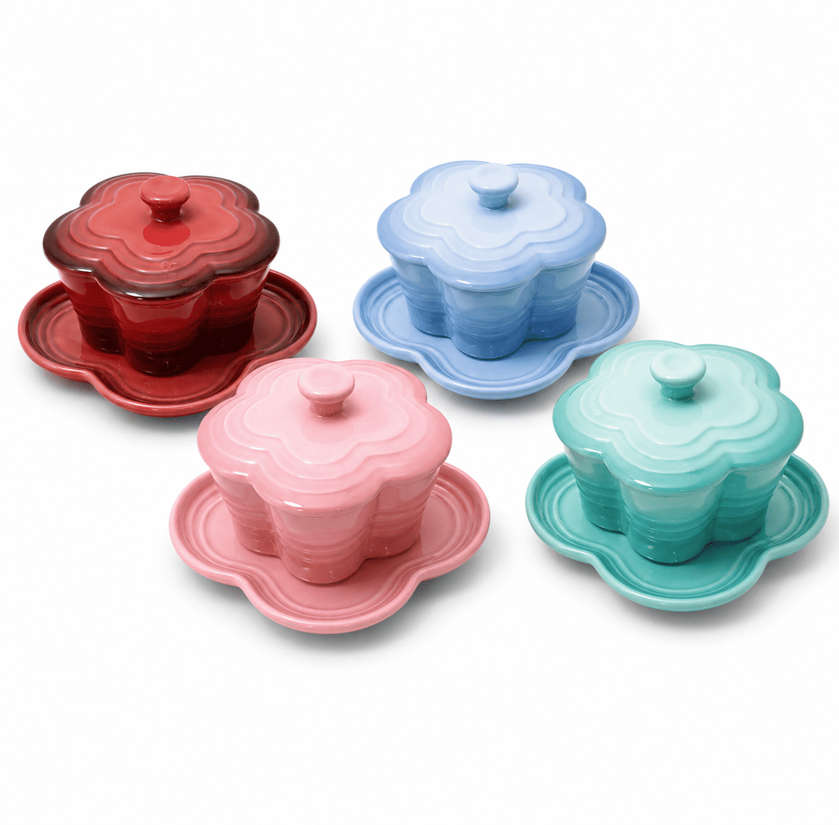 Plum Blossom Ceramic Bowl with Lid — Dulune