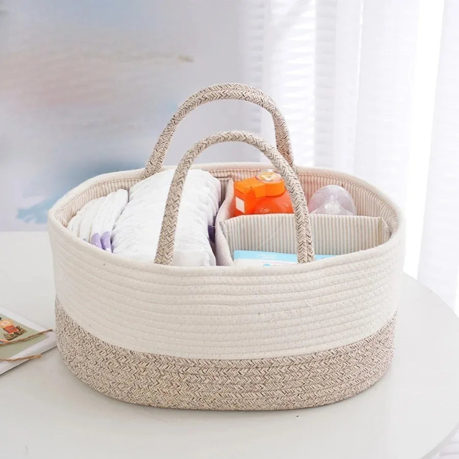 Portable Rope Diaper Caddy with Removable Dividers — Dulune