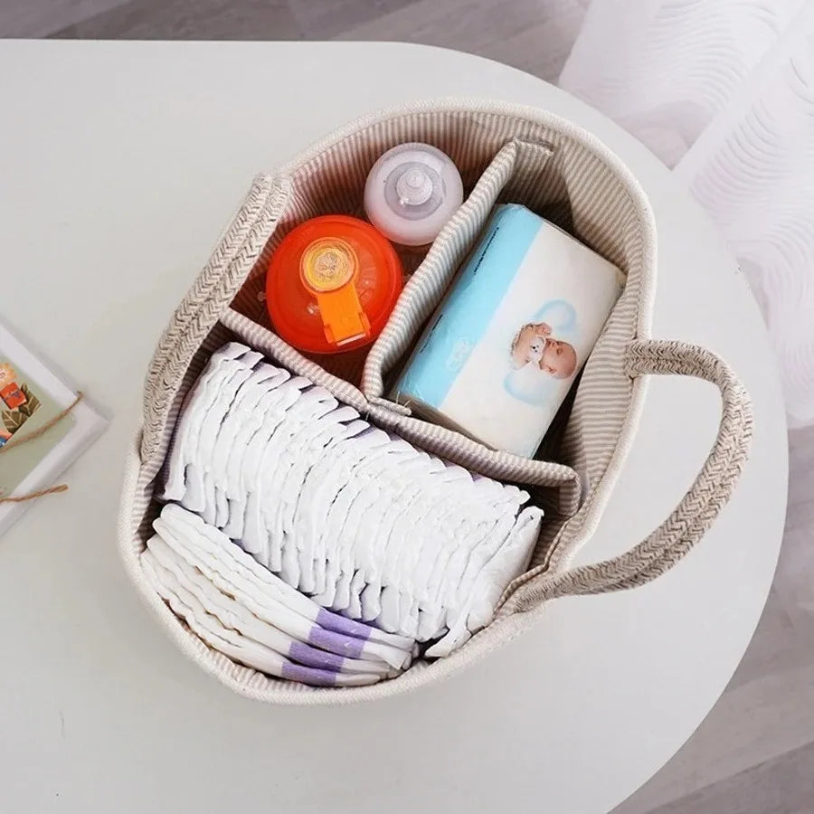 Portable Rope Diaper Caddy with Removable Dividers — Dulune