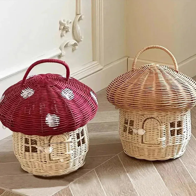 Rattan Mushroom Basket with Lid — Dulune