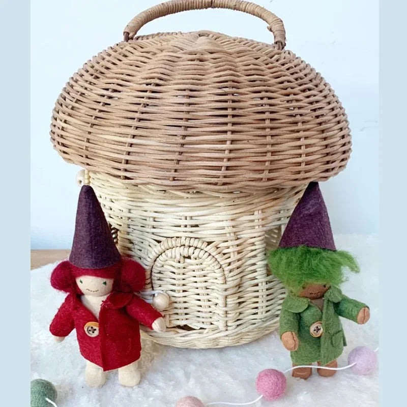 Rattan Mushroom Basket with Lid — Dulune