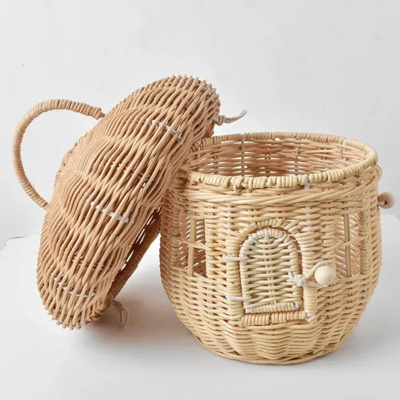 Rattan Mushroom Basket with Lid — Dulune