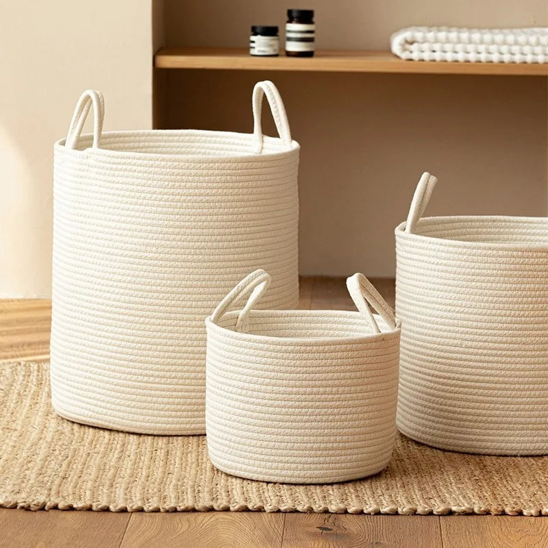 Round Cotton Rope Planter Basket — Dulune
