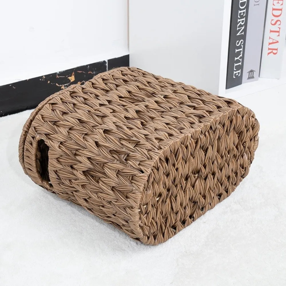 Slim Oval Toilet Paper Basket with Flip Lid — Dulune