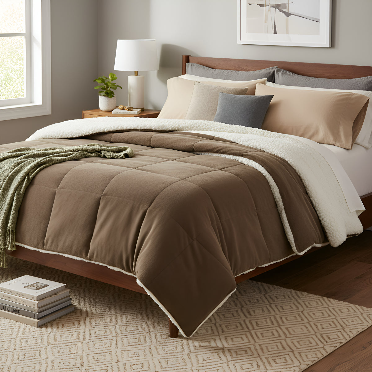 Thick Double-Sided Sherpa Comforter — Dulune