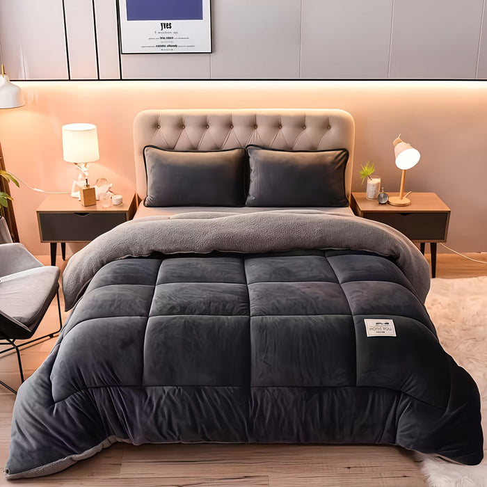 Thick Soft Blue Velvet Comforter