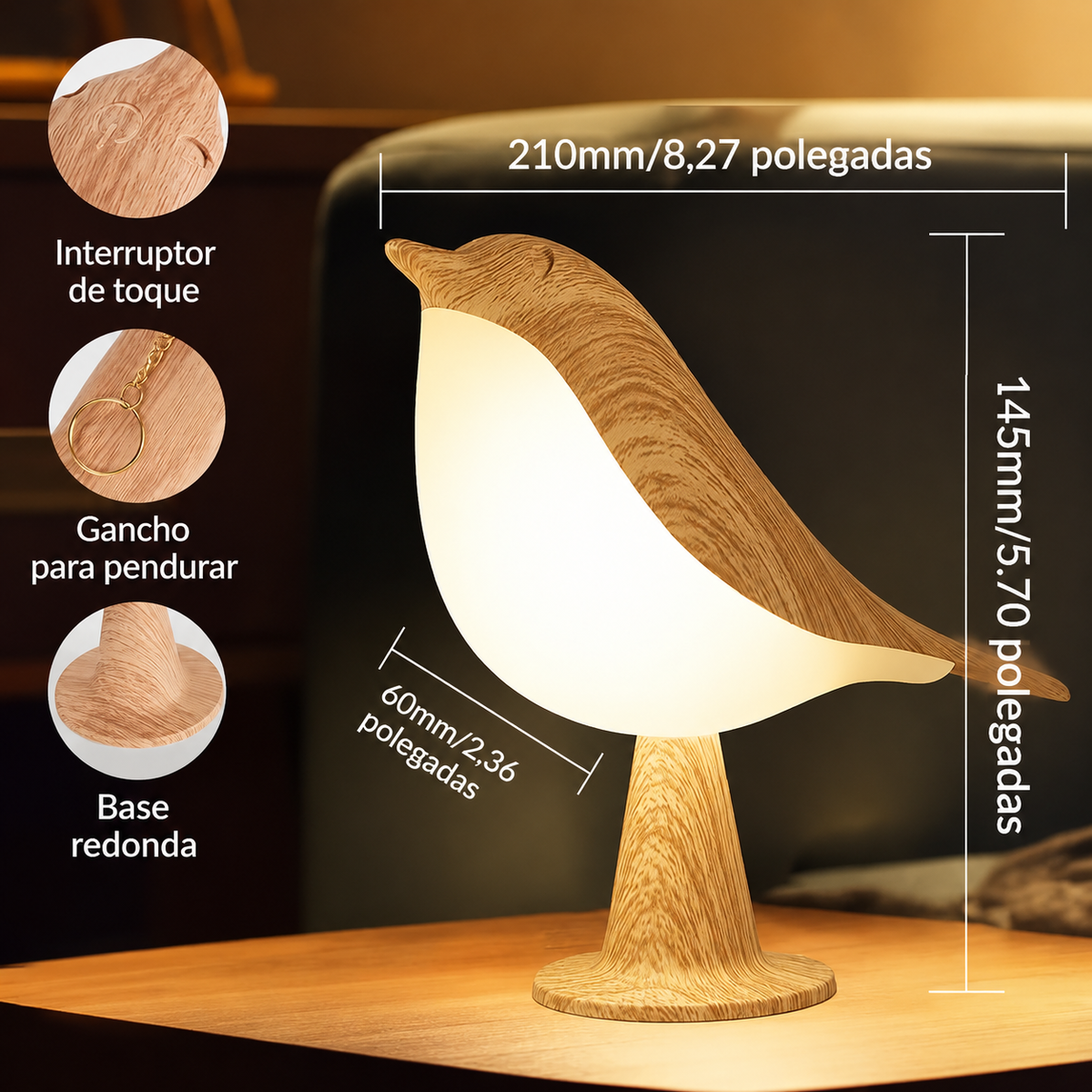 Touch Sensor Bird Night Light Lamp — Dulune