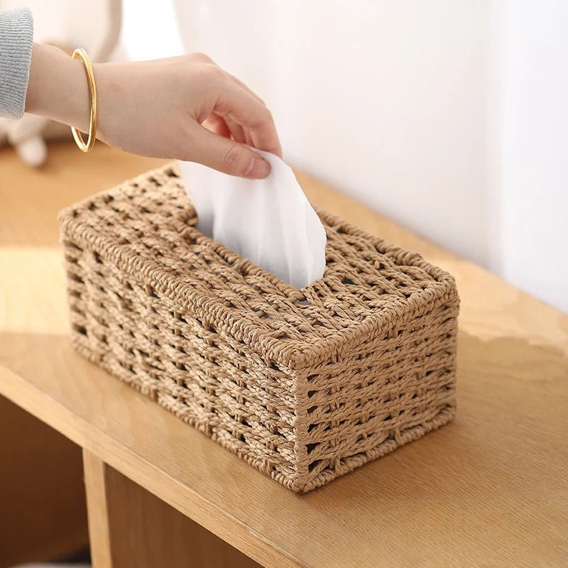 Woven Fiber Tissue Box Cover — Dulune