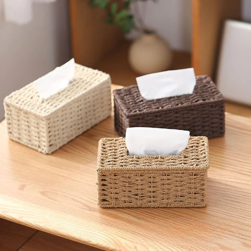 Woven Fiber Tissue Box Cover — Dulune
