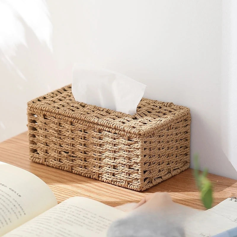 Woven Fiber Tissue Box Cover — Dulune